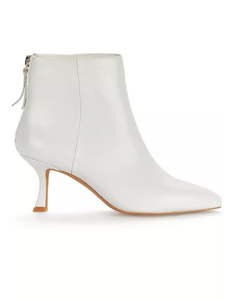 Kaleidoscope White Leather Ankle Boots