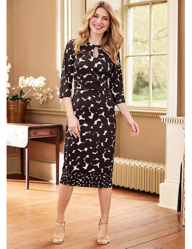 Kaleidoscope Pebble Mono Print Jersey Shift Dress