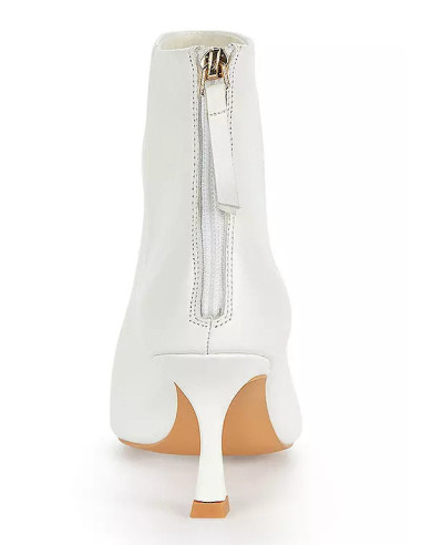 Kaleidoscope White Leather Ankle Boots