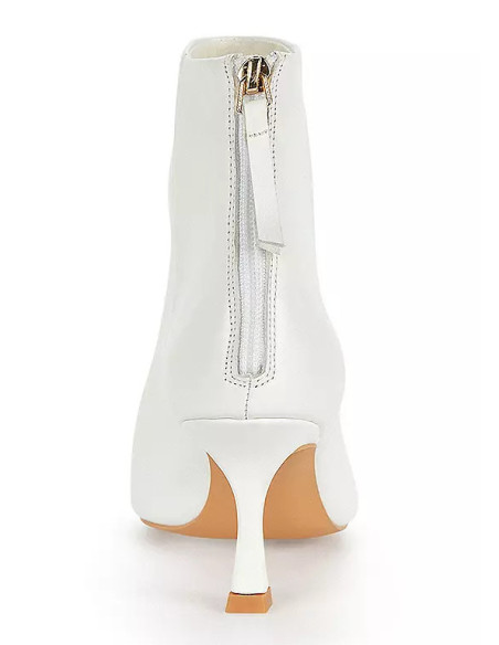 Kaleidoscope White Leather Ankle Boots