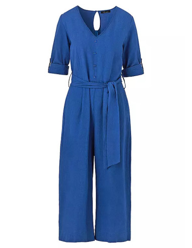 Love Mark Heyes Linen Mix Belted Wrap Jumpsuit