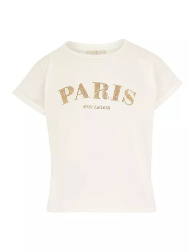 Freemans White Cotton Paris Print T-Shirt