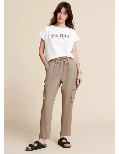 Freemans White Cotton Paris Print T-Shirt