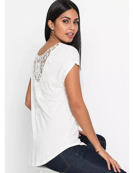 bonprix Crochet Back Plus Size T-Shirt