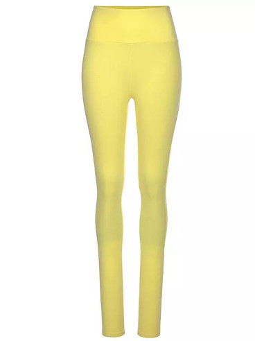 LASCANA Sporty Soft Cotton Yellow Plus Size Leggings