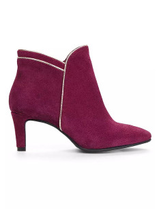 Kaleidoscope Burgundy Suede & Metallic Piping Ankle Boots 2