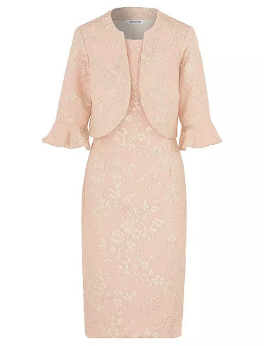 Kaleidoscope Champagne Floral Jacquard Dress & Jacket