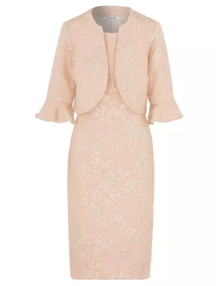 Kaleidoscope Champagne Floral Jacquard Dress & Jacket