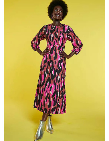 Freemans Pink Print Open Back Jersey Dress