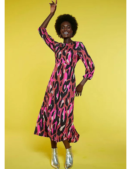 Freemans Pink Print Open Back Jersey Dress