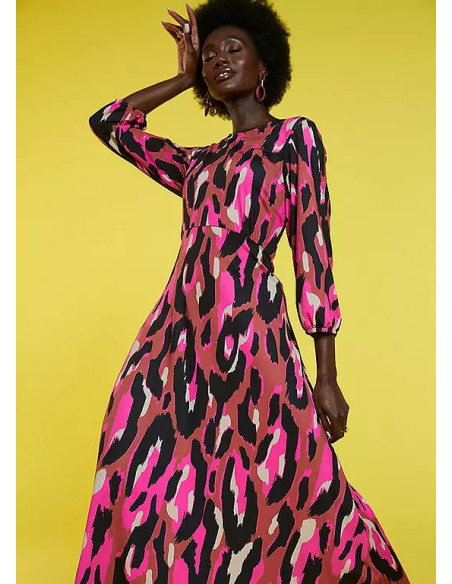 Freemans Pink Print Open Back Jersey Dress