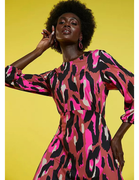 Freemans Pink Print Open Back Jersey Dress