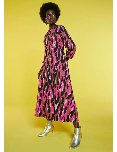 Freemans Pink Print Open Back Jersey Dress