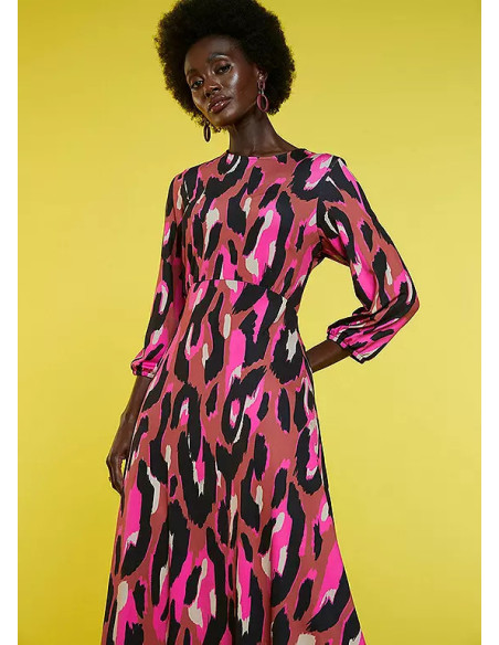 Freemans Pink Print Open Back Jersey Dress