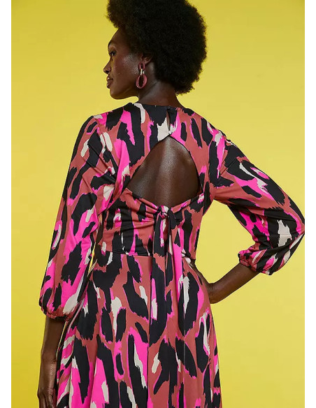 Freemans Pink Print Open Back Jersey Dress