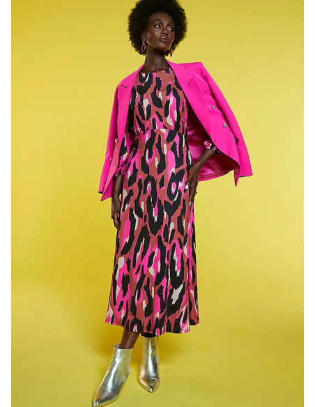 Freemans Pink Print Open Back Jersey Dress