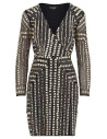 Julien Macdonald Black & Gold Embellished Wrap Dress