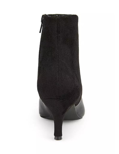 Freemans Kitten Heel Black Leather Suede Ankle Boots