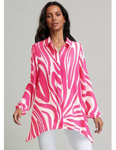 Freemans Pink Print Hanky Hem Longline Blouse 2