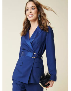 Kaleidoscope Navy Jewel Wrap Blazer 2