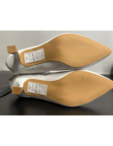 Kaleidoscope White Leather Ankle Boots