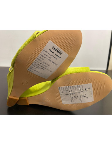 Freemans Lime Slingback Wedge Sandals