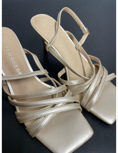 Kaleidoscope Champagne Strappy Heeled Sandals