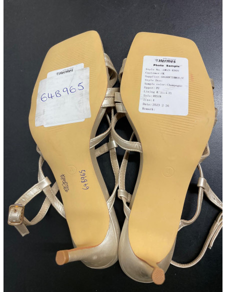 Kaleidoscope Champagne Strappy Heeled Sandals