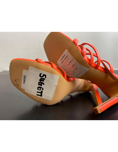 Kaleidoscope Bright Orange Colour Pop Strappy Heeled Sandals