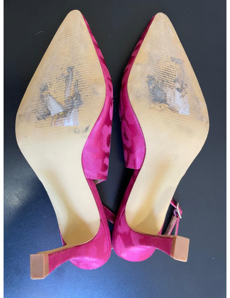 Kaleidoscope Pink Slingback Jacquard Court Shoes