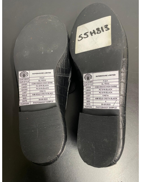 Freemans Black Croc Loafers