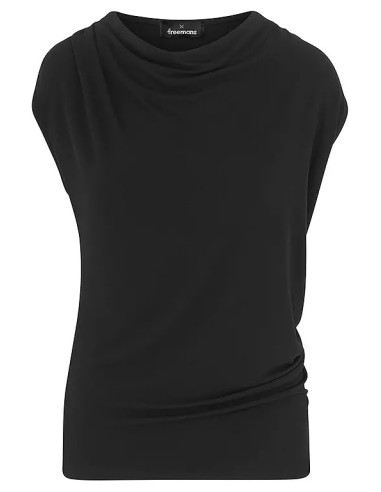 Freemans Black Sleeveless Cowl Top