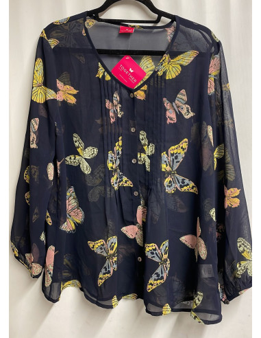 Together Chiffon Butterfly Button Top