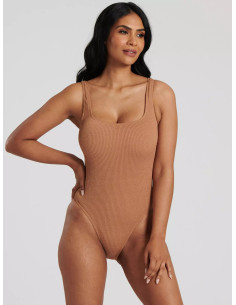 South Beach Crinkle Textured Scoop Neck Swimsuit 2