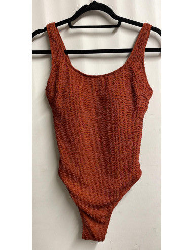 South Beach Crinkle Textured Scoop Neck Swimsuit