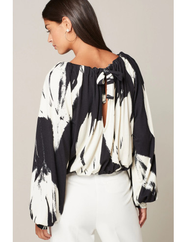 NEXT Long Sleeve Tie Back Bubblehem Top