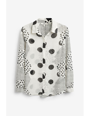 NEXT Print Long Sleeve Sheer Shirt